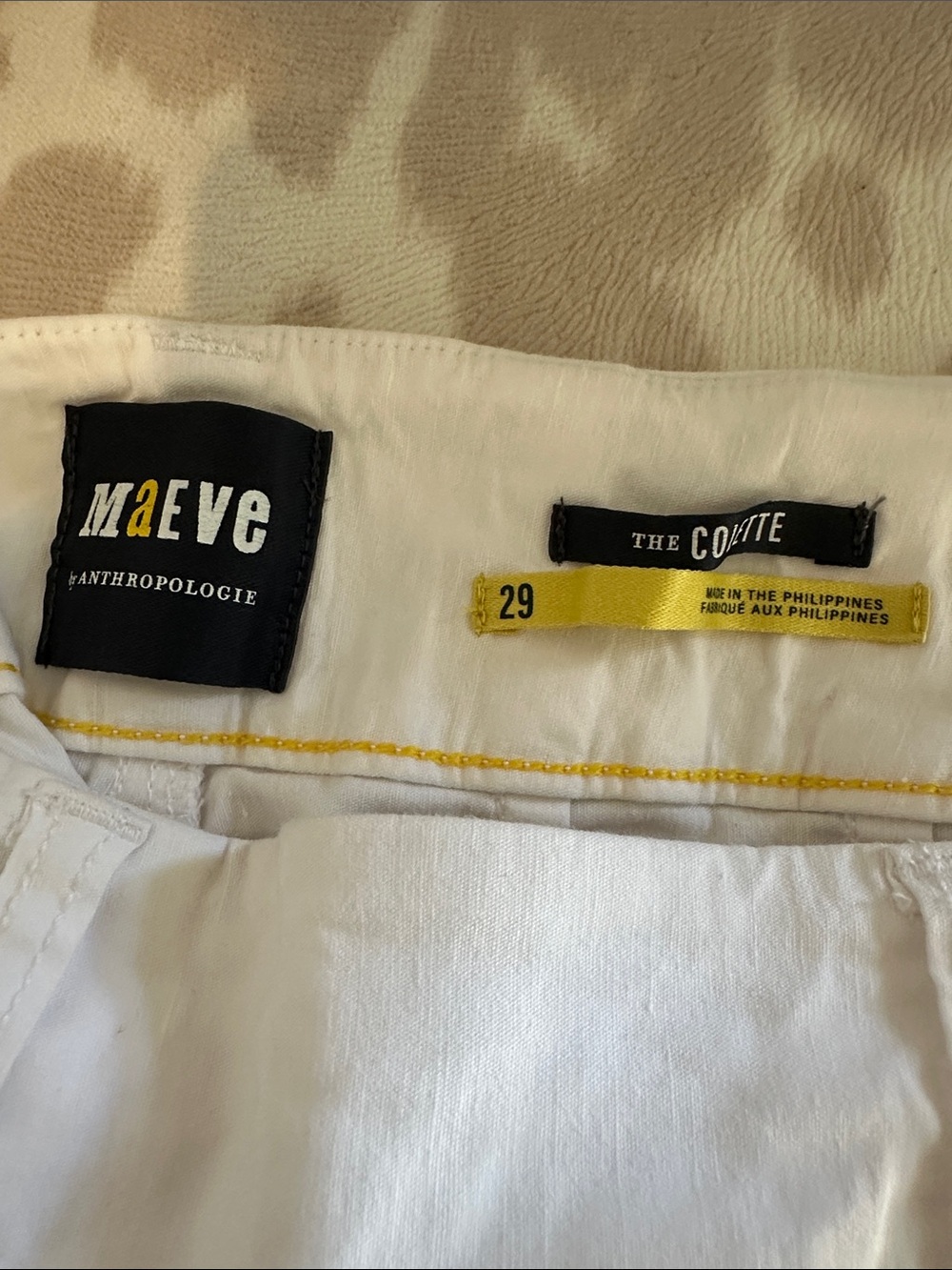 Maeve by Anthropologie Collette White Cropped Wide-Leg Pants - Picture 3 of 4
